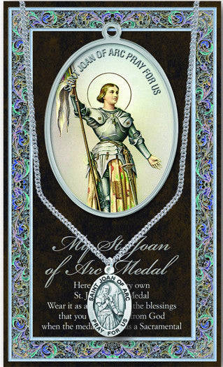 St. Joan of Arc Necklace & Chain with Picture Folder