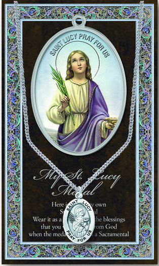 St. Lucy Necklace & Chain with Picture Folder