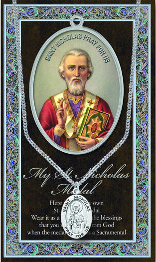 St. Nicholas Necklace & Chain with Picture Folder