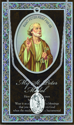 St. Peter Necklace & Chain with Picture Folder