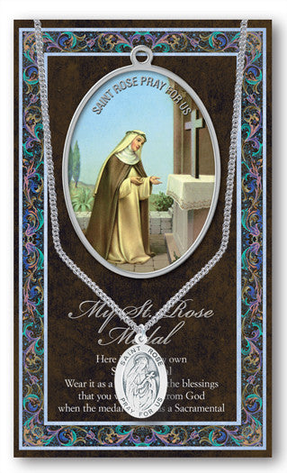 St. Rose Necklace & Chain with Picture Folder