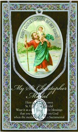 St. Christopher Necklace & Chain with Picture Folder