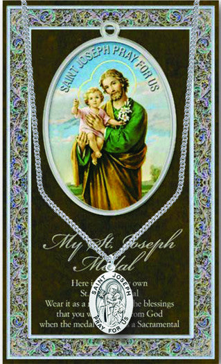 St. Joseph Necklace & Chain with Picture Folder