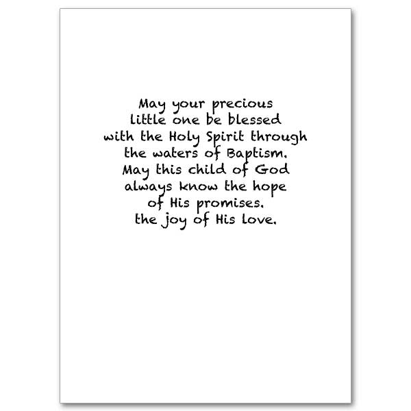 Blessings on Your Child's Baptism: Baptism Card