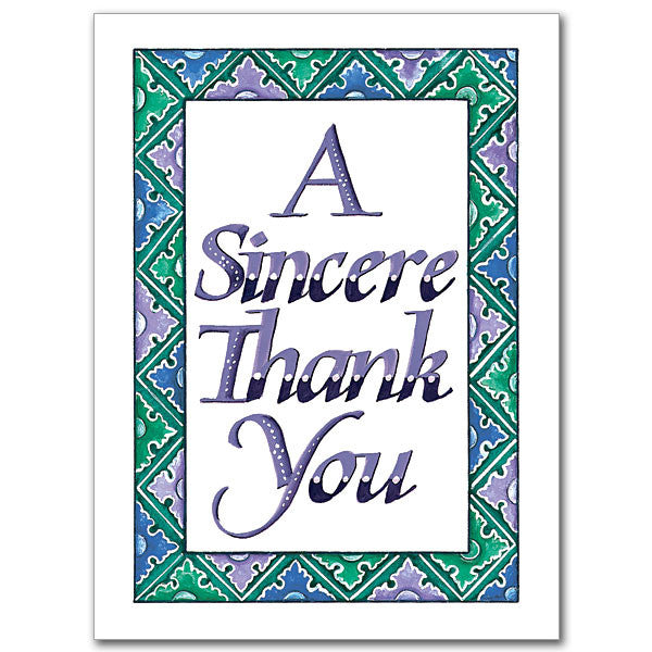 A Sincere Thank You Thank You Card