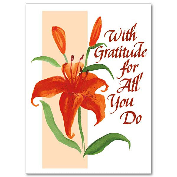 With Gratitude For All You Do Encouragement/Praying Card