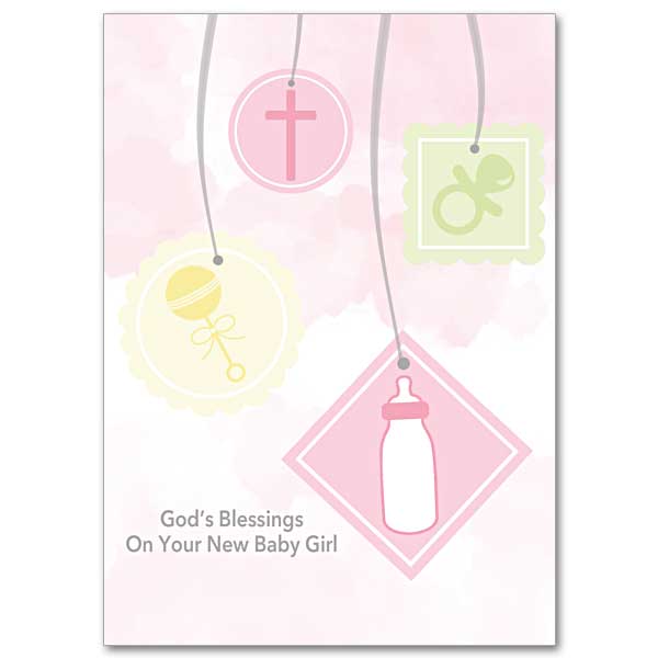 God's Blessings on Your New Baby Girl Baby Congratulations Card