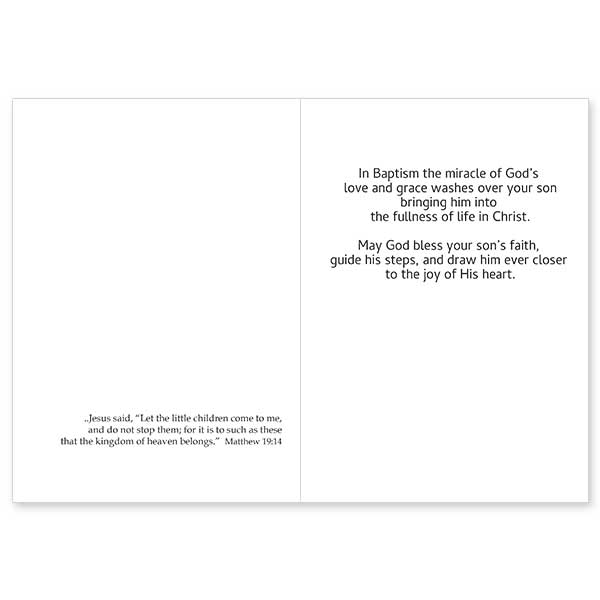 Joining You in Joyful Celebration New Baptism Card to Parents of Boy