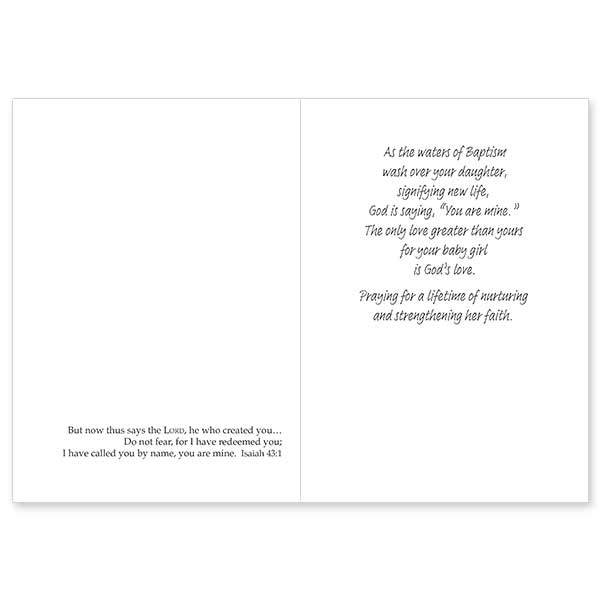 Made in His Image New Baptism Card to Parents of Baby Girl