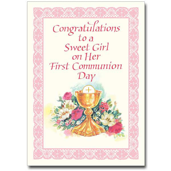 Congratulations To A Sweet Girl First Communion Card