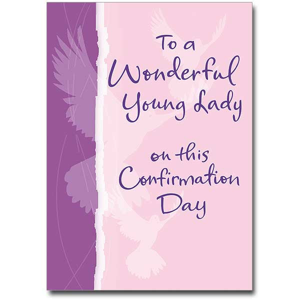 To A Wonderful Young Lady Confirmation Card