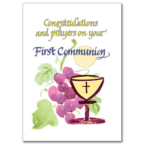 Congratulations And Prayers First Communion Card