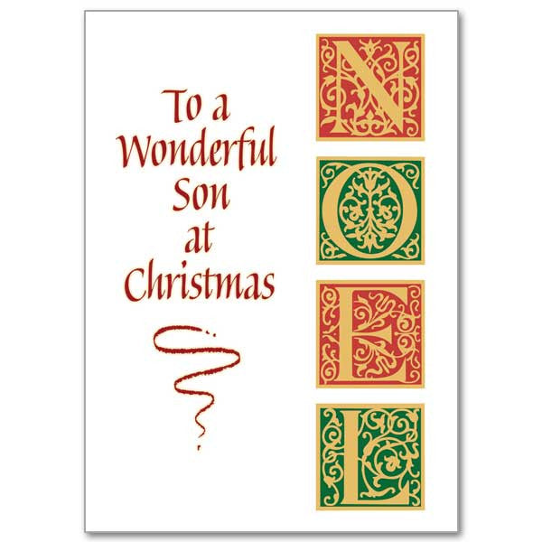 To A Wonderful Son At Christmas Christmas Card