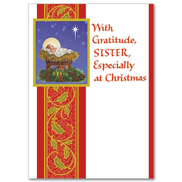 With Gratitude, Sister Christmas Card