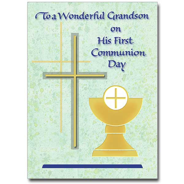 To A Wonderful Grandson... First Communion Card