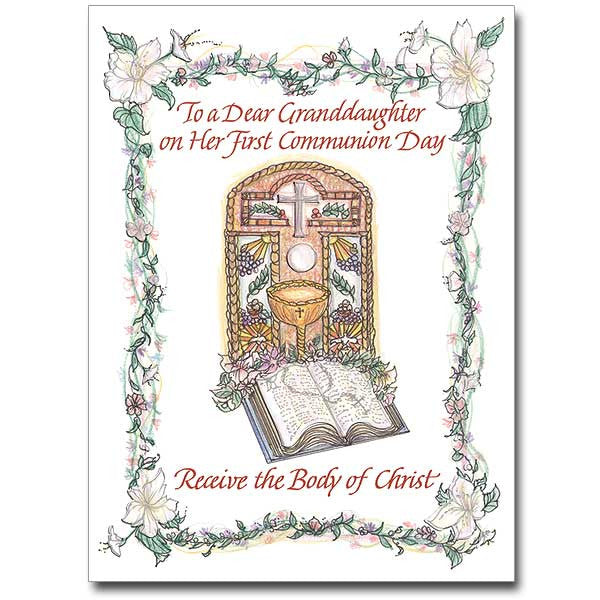 To A Dear Granddaughter... First Communion Card