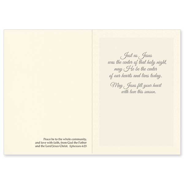 Gold and Silver Embossed Nativity Splendor of Christmas Card