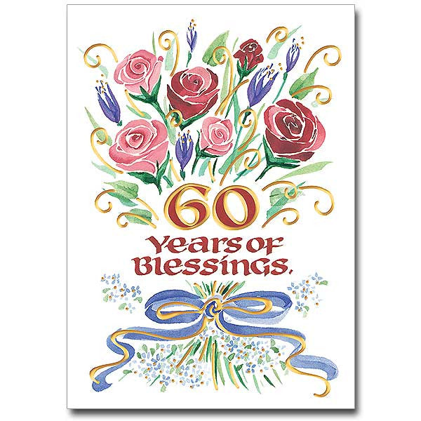 60 Years Of Blessings General Anniversary Card