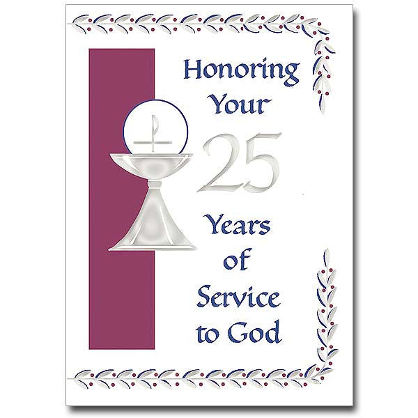 Honoring Your 25 Years... 25Th Priest Anniversary Card