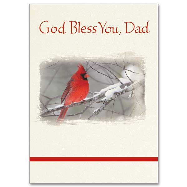 God Bless You Dad Christmas Card