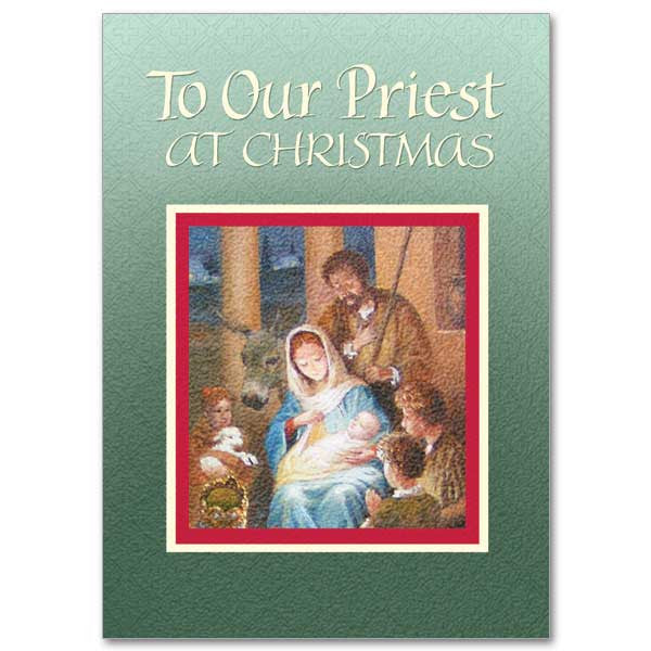 To Our Priest At Christmas Christmas Card