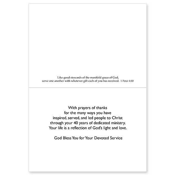 On the 40th Anniversary of Your Ordination, Ordination Anniversary Card