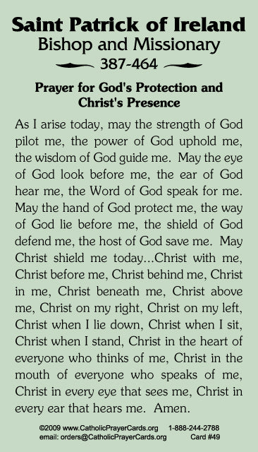 St. Patrick Prayer Card