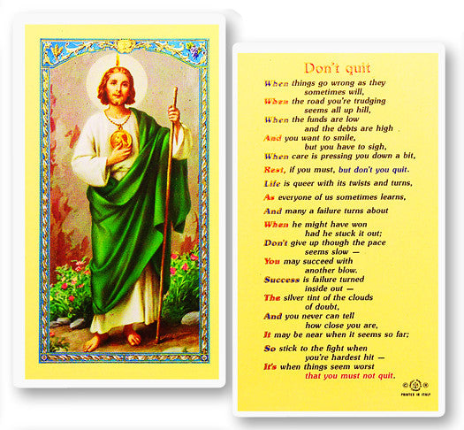 St. Jude - Don't Quit Holy Card