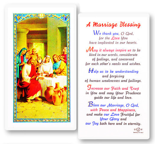 Marriage Blessing Holy Card