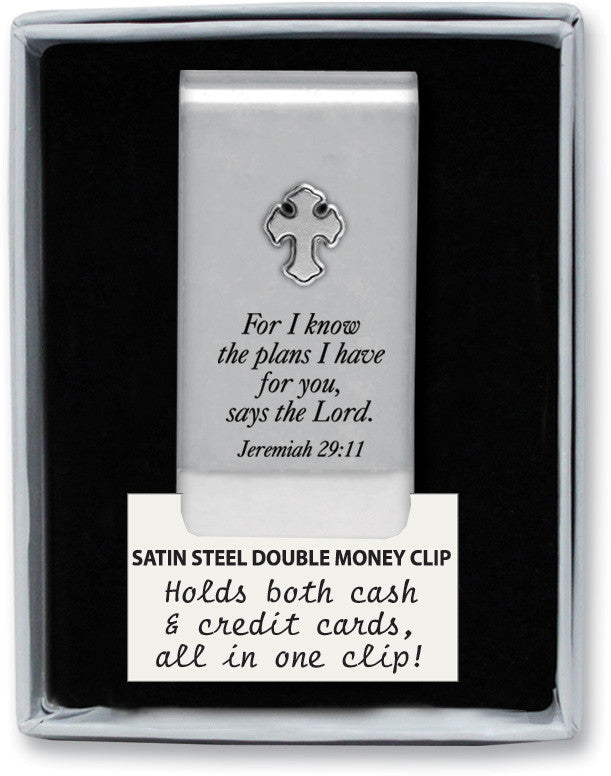For I Know The Plan W/Cross Double Money Clip