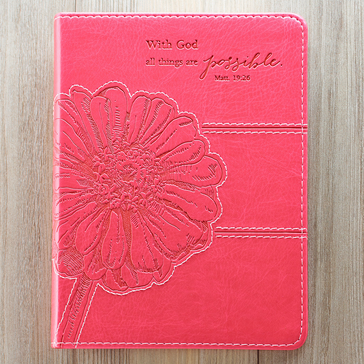 Luxleather Journal In Pink: All Things Are Possible - Matthew 19:26
