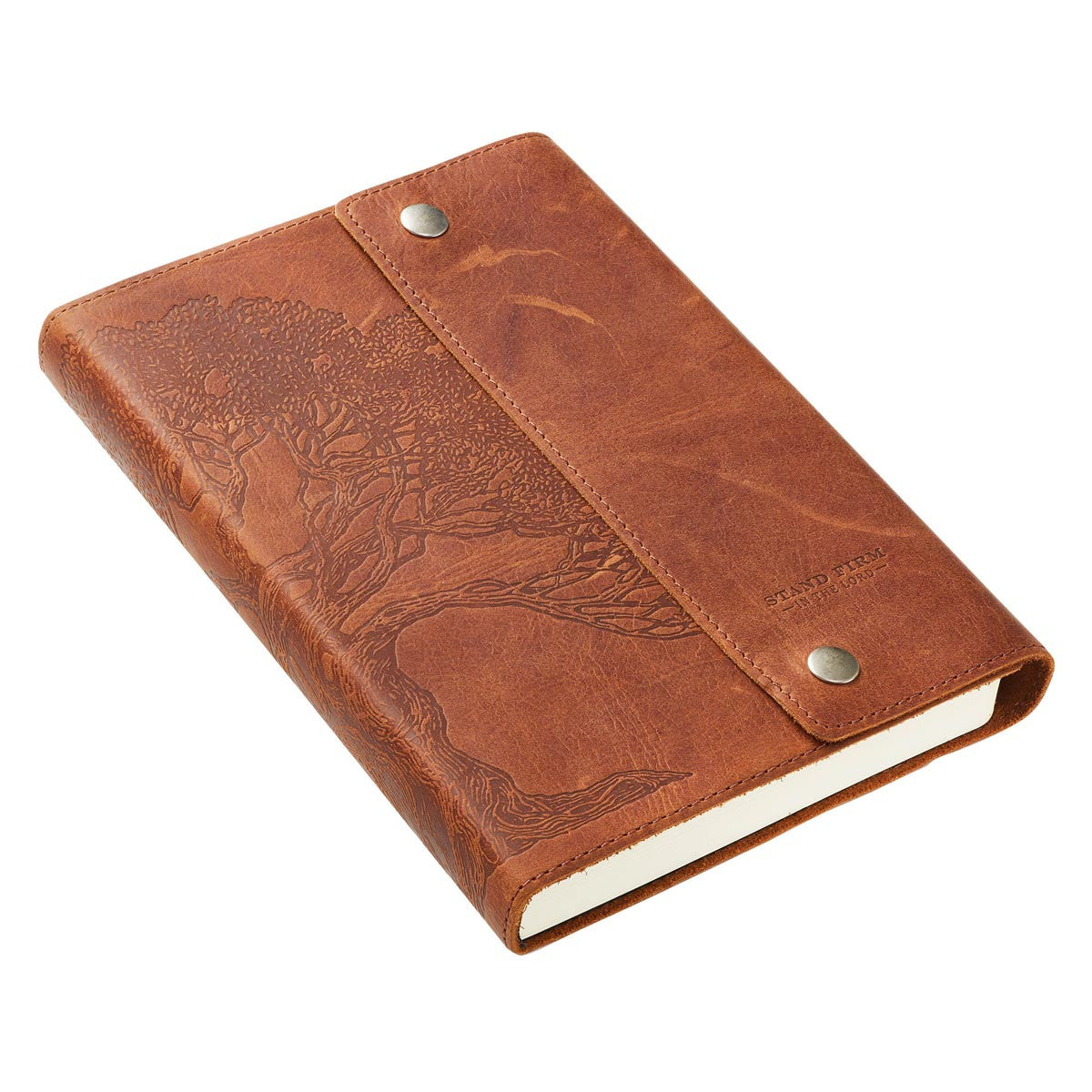 Stand Firm in the Lord Classic Full Grain Leather Journal with Button Closure – Philippians 4:1