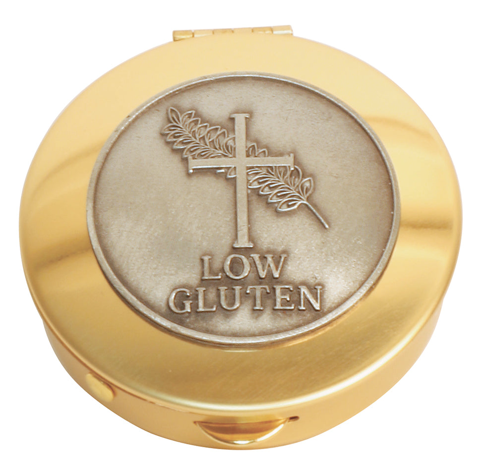 Pyx, Brass with Low Gluten medallion, 12 host