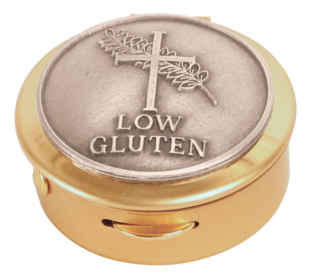 Pyx, Brass with Low Gluten medallion, 8 host