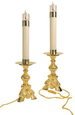 Altar Candlestick, Gold Plated, 10 3/4'' tall, each, ELECTRIFIED