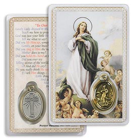 Assumption Holy Card with Medal