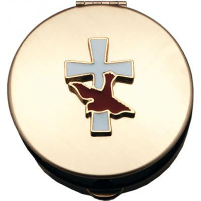 Size 1 Epoxy Filled Cross/Dove Gold Stamped Pyx