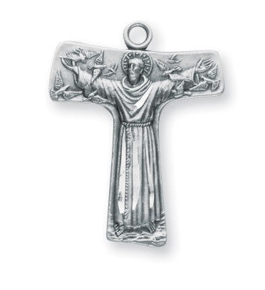 Saint Francis of Assisi "Tau" Sterling Silver Cross Medal