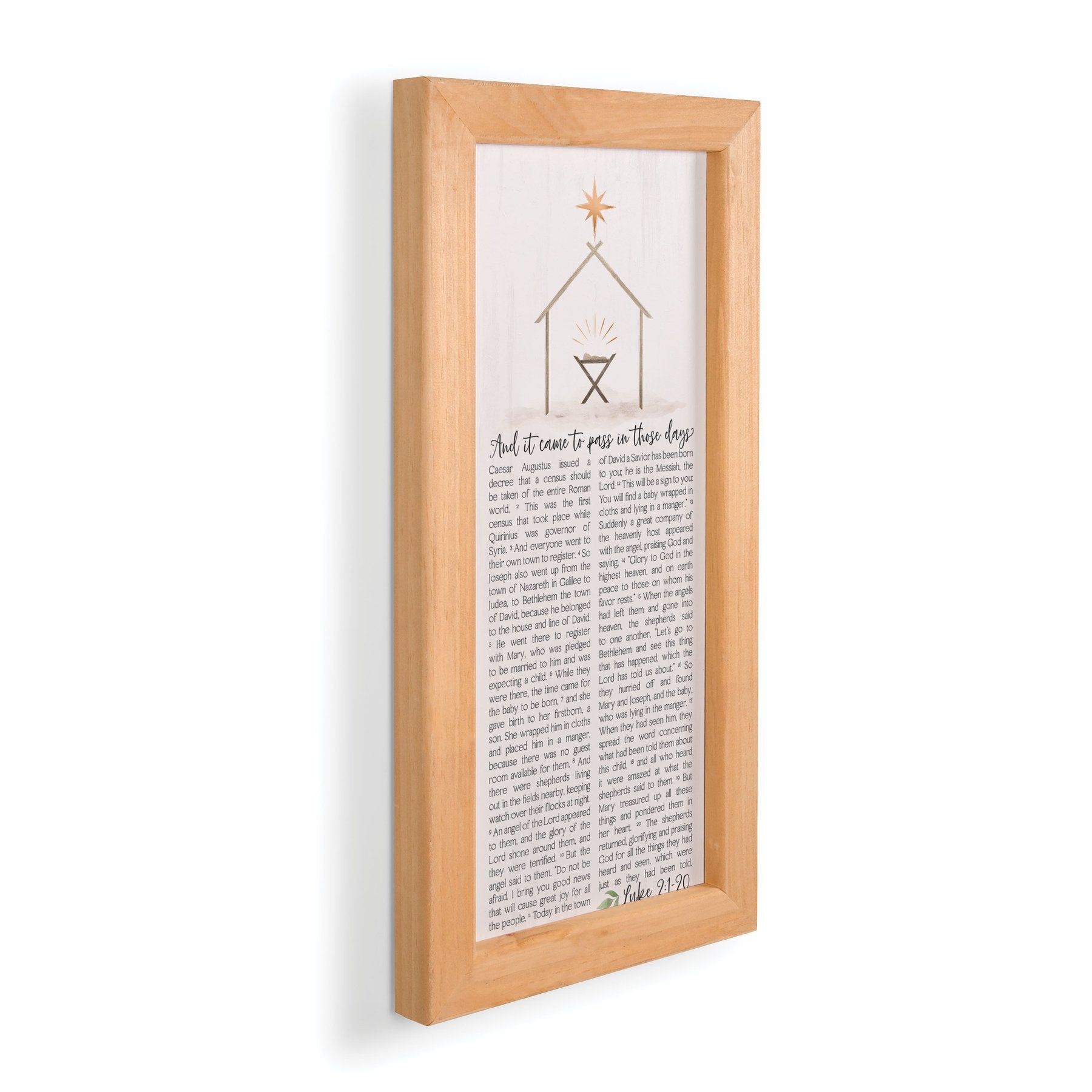 Christmas Story-Luke 2:1-20 (9.5" x 19.25") Framed Art