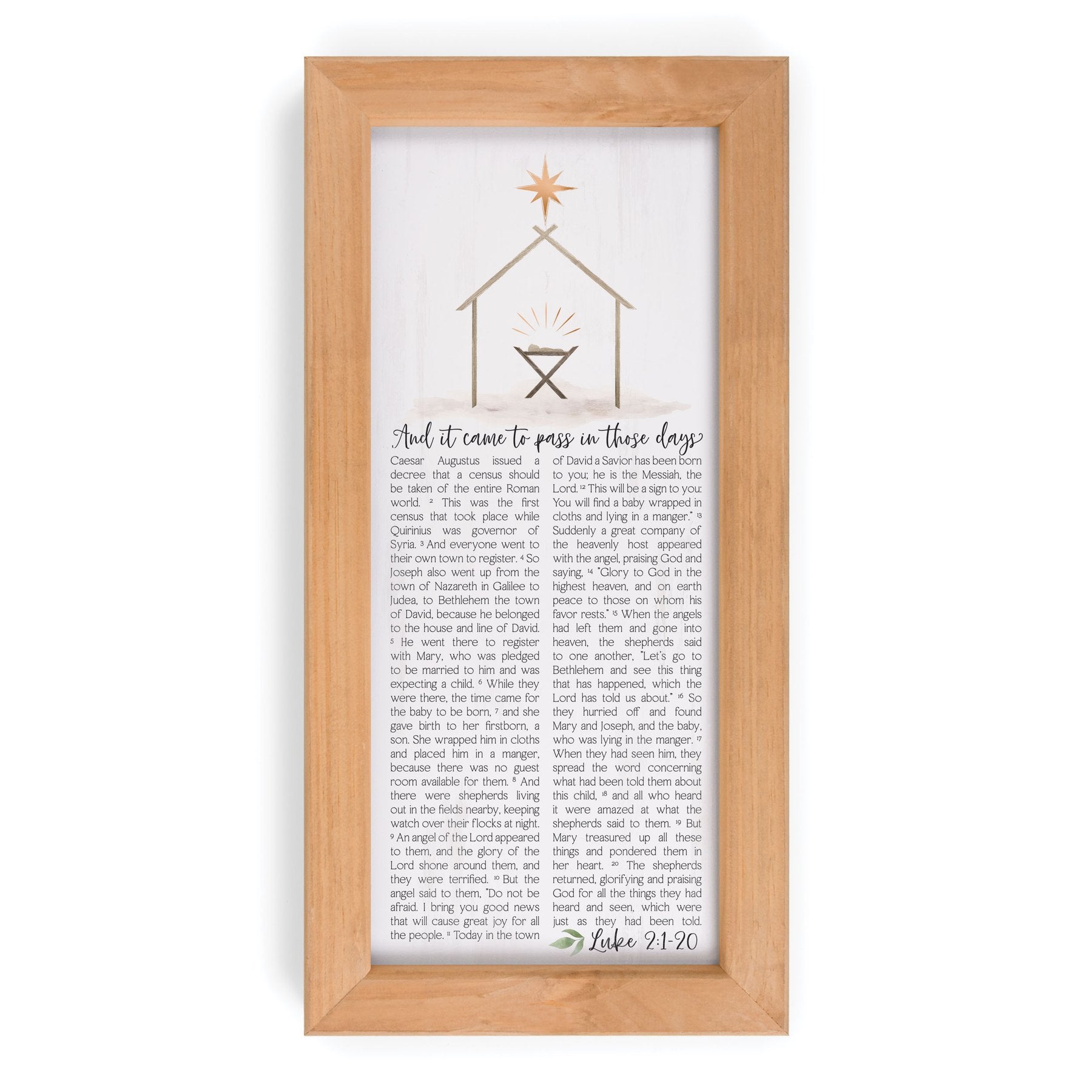 Christmas Story-Luke 2:1-20 (9.5" x 19.25") Framed Art