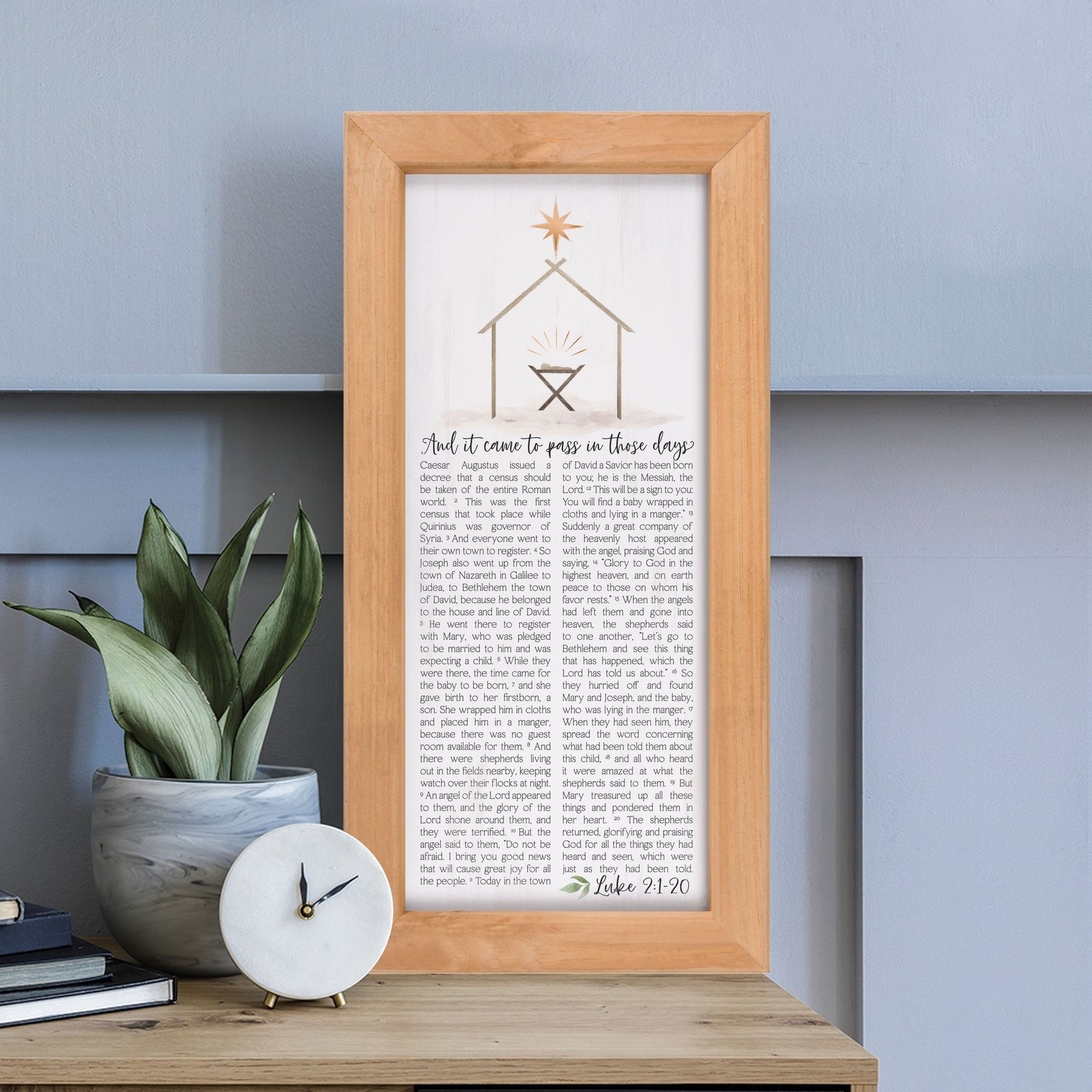 Christmas Story-Luke 2:1-20 (9.5" x 19.25") Framed Art