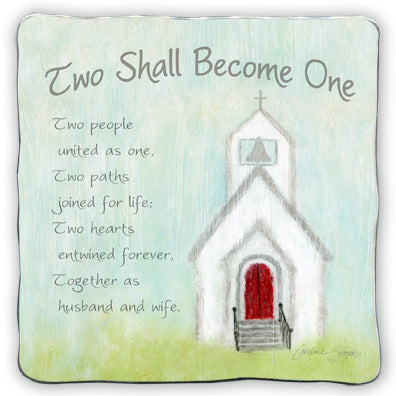 Two Shall Become One Square Plaque