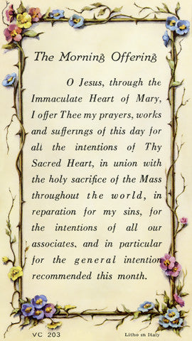 Morning Offering Holy Card