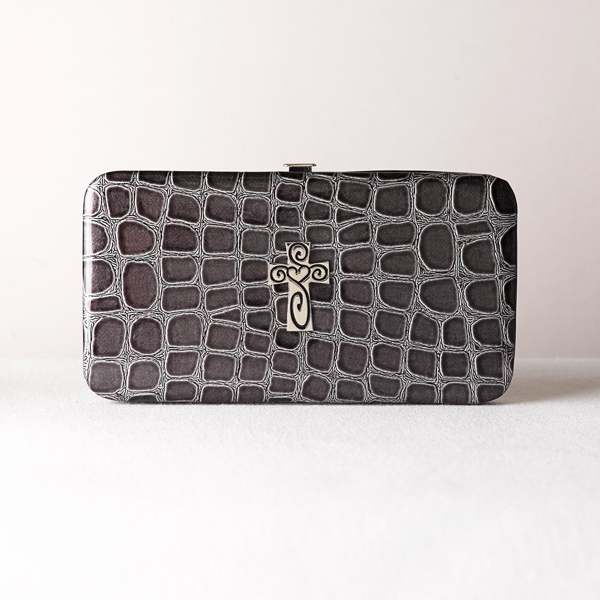 Black Croc-embossed Wallet