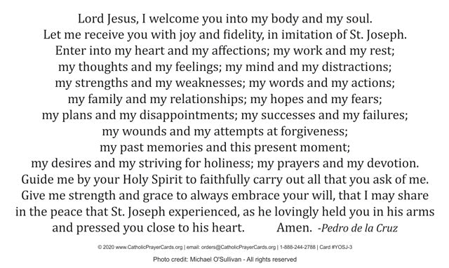 Year of St. Joseph Prayer after Holy Communion