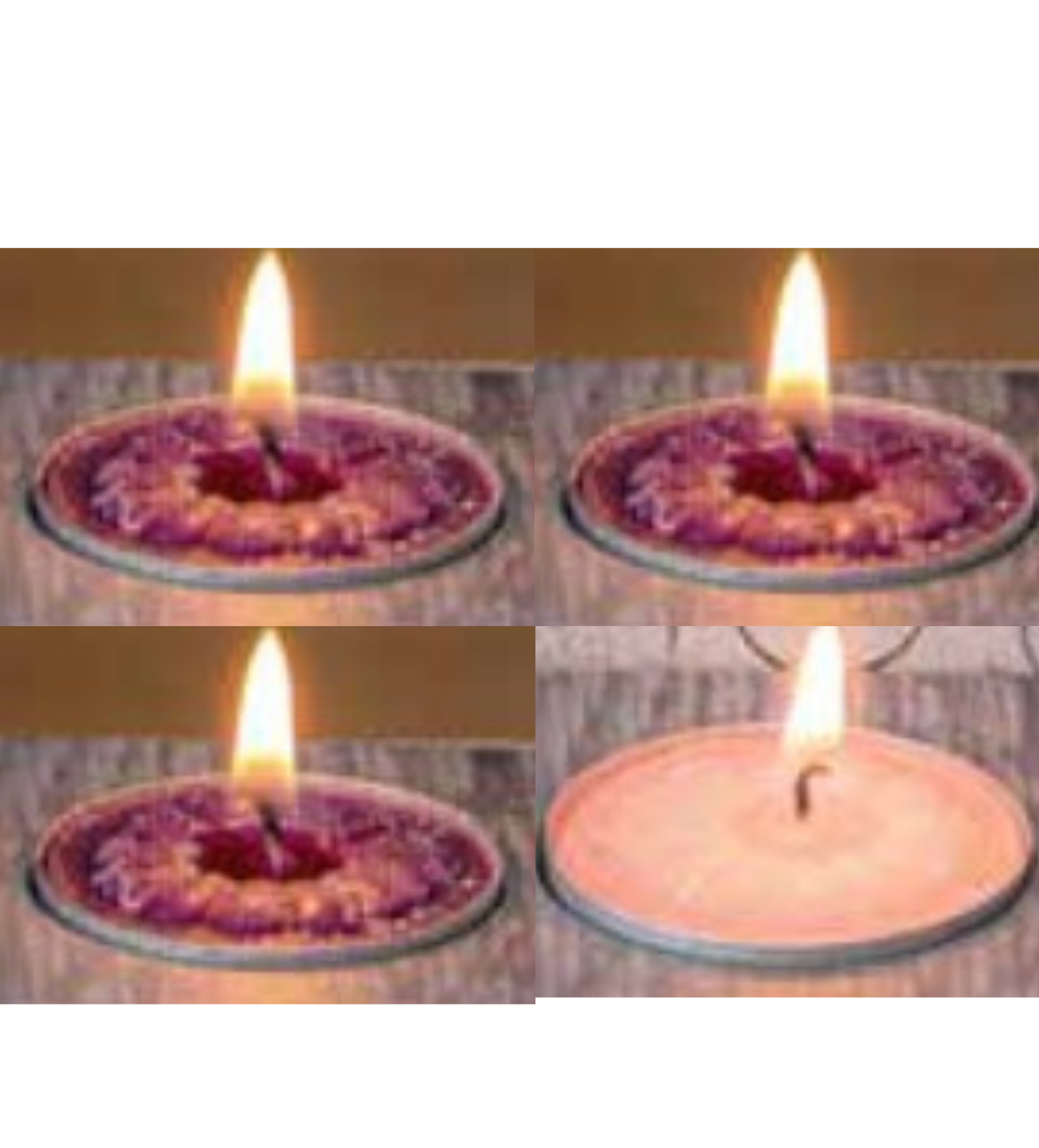 Advent Tea Lights, Metal Cup 3 Purple and 1 Pink