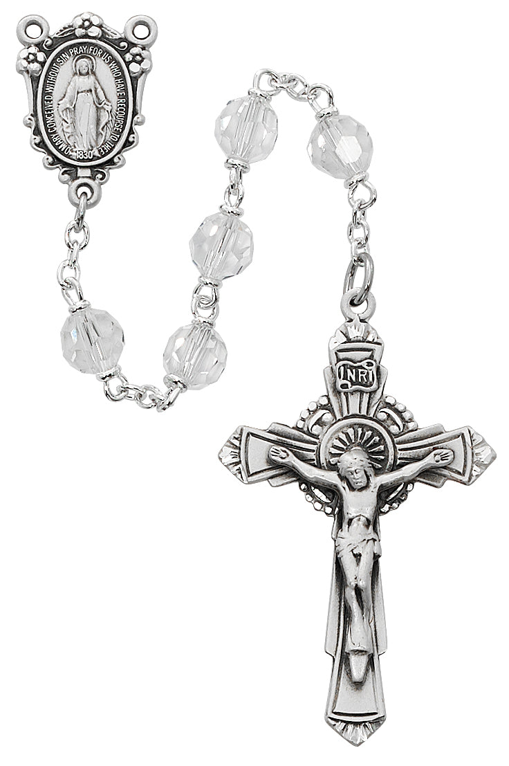 SS 7mm Crystal Tincut Rosary