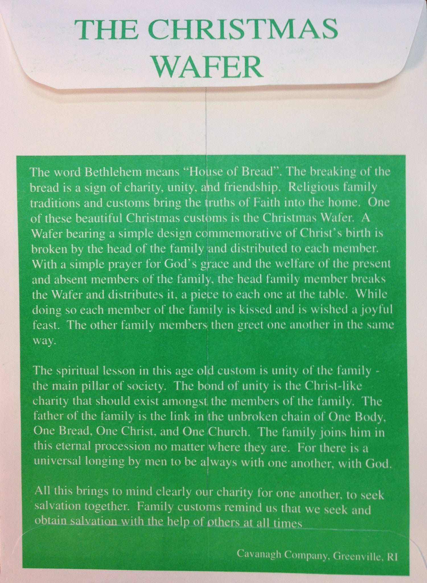 Christmas Wafer & Envelope