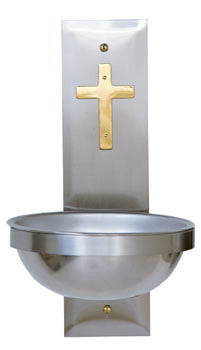 Holy Water Font, Stainless Steel