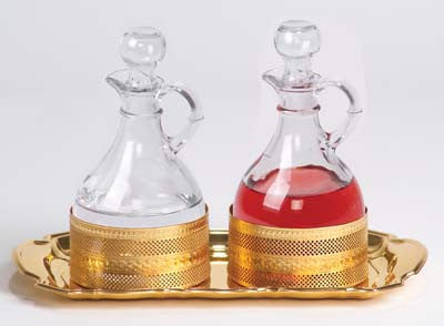 Processional Cruet Set, Gold Plated